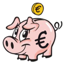 A cartoon piggy bank with euro symbol on it

AI-generated content may be incorrect.